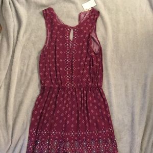 Burgundy Romper with patterns